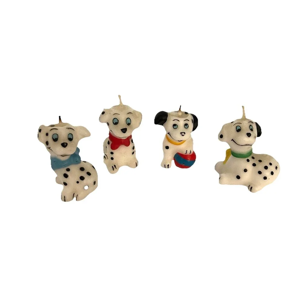 Dalmation Puppy Candles Cake Decor Dalmation Dog Set of 4